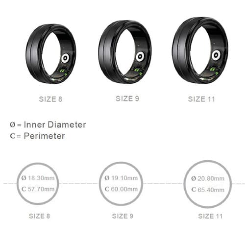 Medidas anillos inteligentes Prixton Smart Ring Orbyt